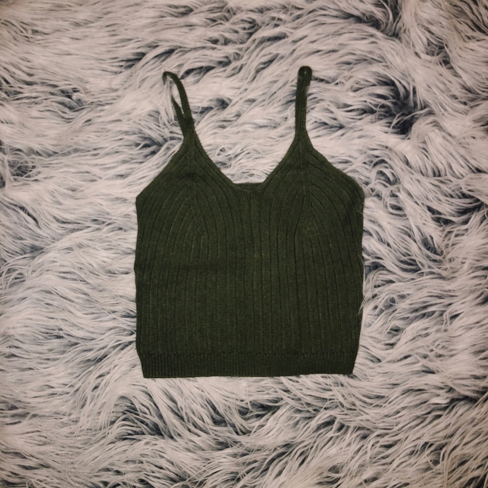 Olive Green Knitted Tank #olivegreen #tanktop